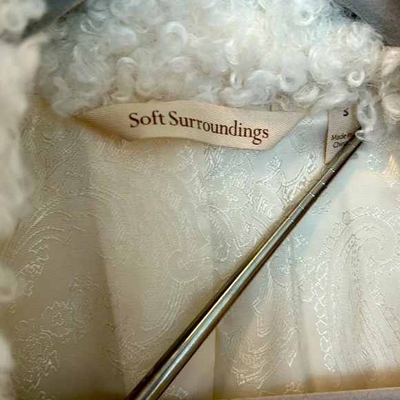 SOFT SURROUNDING TEDDY BEAR VEST WOMEN SIZE S IVORY SLEEVESLESS - Picture 6 of 12